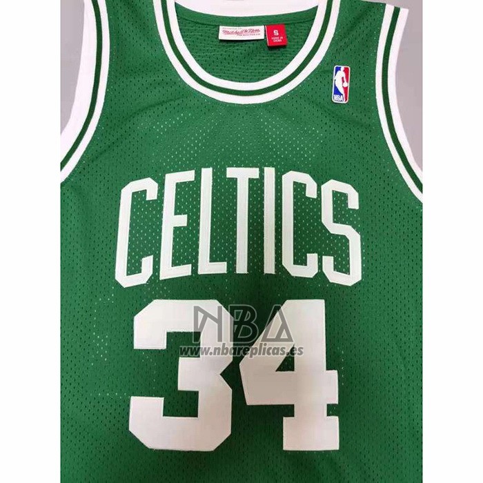 Camiseta Boston Celtics Paul Pierce NO 34 Hardwood Classics Throwback Verde